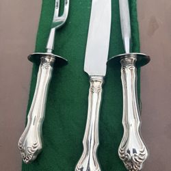 3pc Cutlery Set Stainless Steel Blades Knife Fork Sharpener $30 Firm 