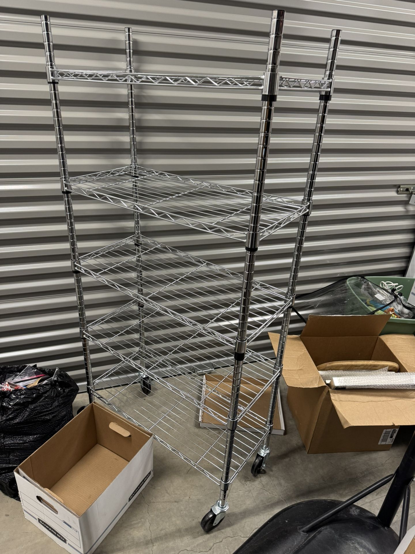 Metal Shelving Rack On Wheels