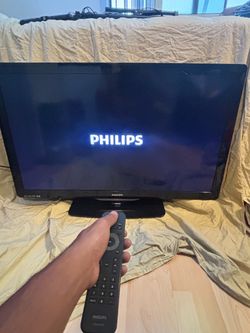 Philips 40” Flat Screen TV with Remote and Power Cable