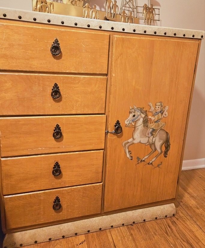 Mid Century Modern Girl's Cowgirl Armoire