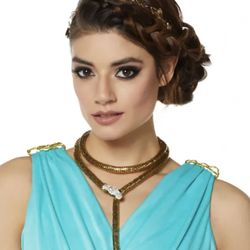 Cleopatra Costume Goldtone Roman Snake Necklace Jewelry Halloween Costume Fancy.
