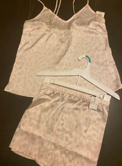 Stars Above satin pajamas with a leopard print in blush and cream tones. Size S.