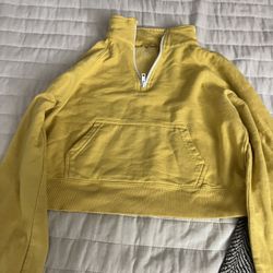 Womens Cropped Yellow Sweater