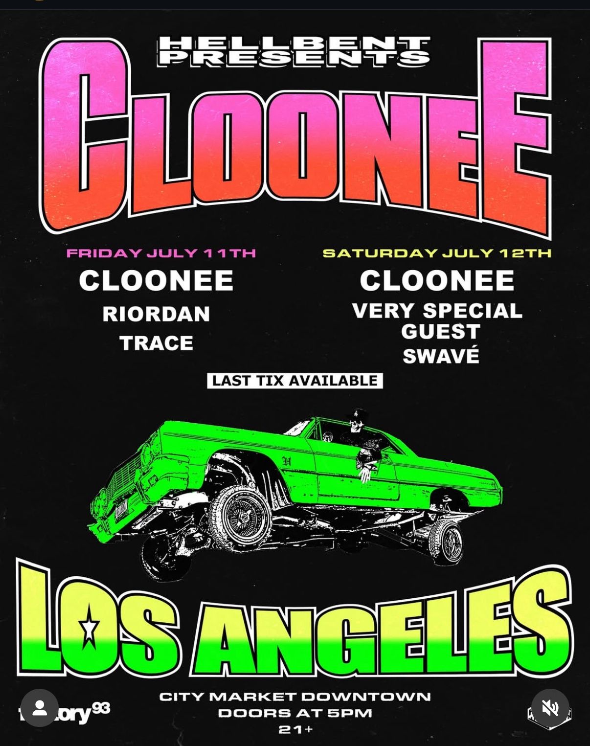 Cloonee Tickets x2 (Friday)