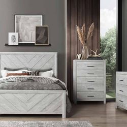 NEW DENVER 5 PCS QUEEN BEDROOM SET ! BOX SPRING REQUIRED 