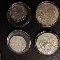 Lot Of 4 Silver Coins  With Uncirculated 1893 Morgan