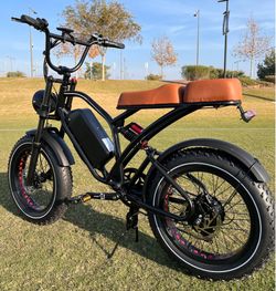 (750W/1000W/48V ELITE Electric Chopper E-Bike, 25ah/48V🔋, 28-32mph, 30-80 Mile Range