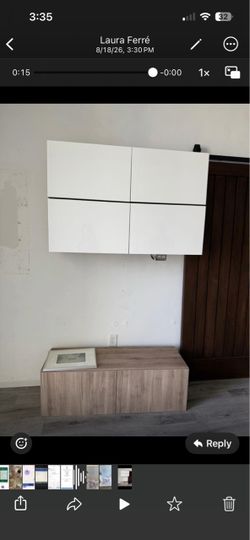 2 sets of cabinets and small tv stand furniture