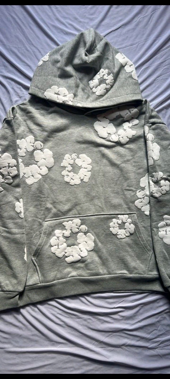 Medium Gray Denim Tear Hoodie