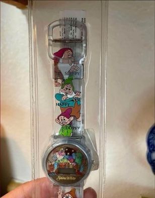 Vintage Disney 1990s -  Holographic Snow White Watch Jewelry Collectible 