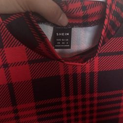 SHEIN Red And Black Dress