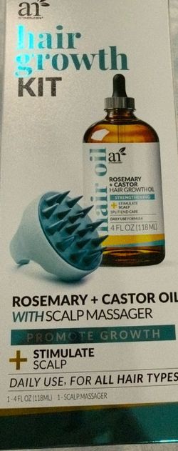 ROSEMARY + CASTOR OIl WITHSCALP MASSAGER PROMOTE GROWTH