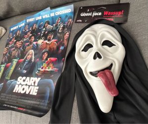 Scary Movie (Scary Movie 6) New Film  GHOST FACE “Wassup!” Spoof Mask  Fun World Ages 15+ NEW  Tags On