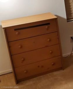 4-Drawer Light Wood Dresser