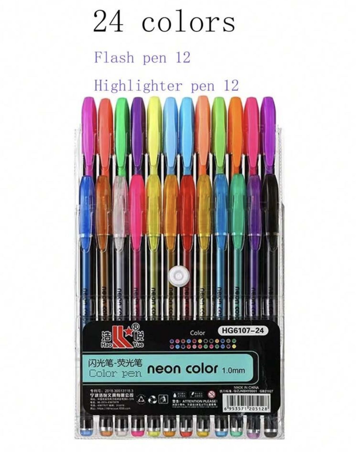 24 color glitter gel pens