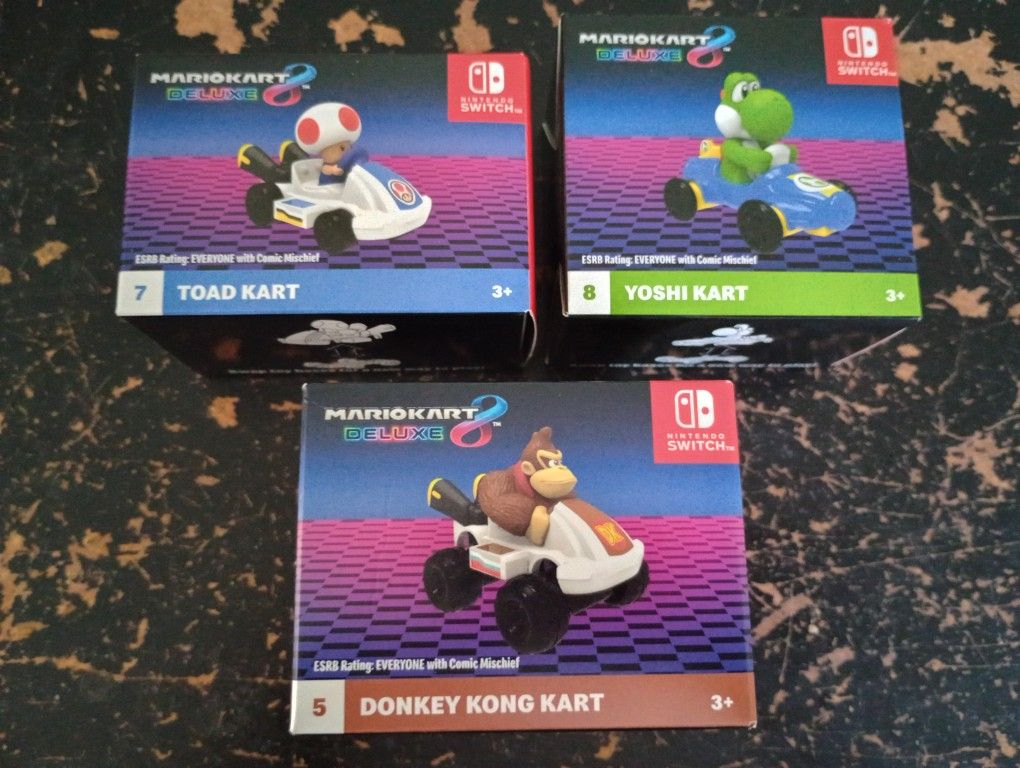 Mario Kart 8 Deluxe McDonalds Collectible Toys *10.00 Firm for all 3* New in Box