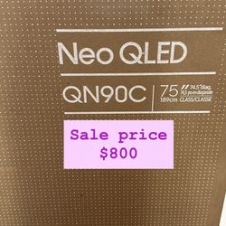 SAMSUNG 75-Inch Class Neo QLED 4K UHD QN90C Series Mini LED Quantum HDR 64x, Object Tracking Sound+ , Ultra Viewing Angle, Smart TV with Alexa Built-I