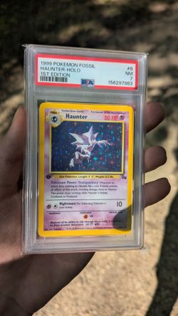 1999 POKEMON FOSSIL HAUNTER #6 1ST EDITION HOLOFOIL PSA 7