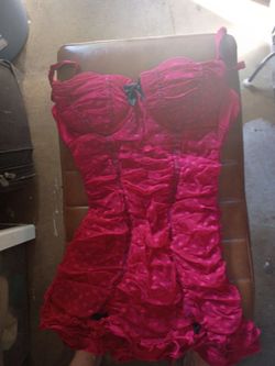 Red Ruched Bustier Corset Dress.(Victoria Secret 34C)
