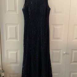 Blue Formal Dress With Shawl Sz 14