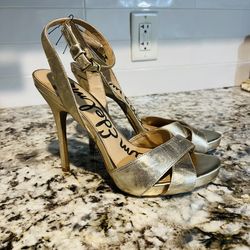 Sam Edelman Metallic Gold Heels Sz 10