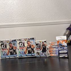 DONRUSS 2023 Mega Box football cards - qty.2, 150 cards per box, 90 card box, 10 packs Prizm 15 card packs