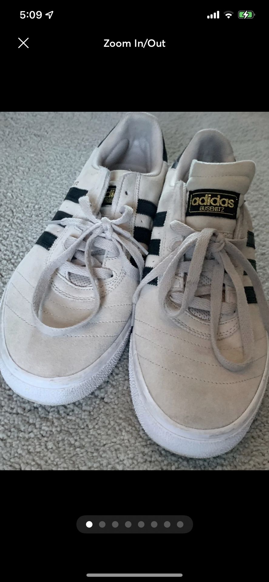 Adidas Men's Originals Busenitz Vulc Crystal White - Black B22774 Size 13.