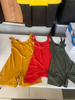 Ribbed Tank Romper Set of 3