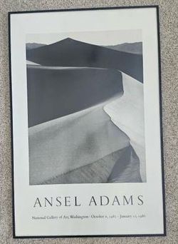 🖼️🌄🏔️🏞️ VINTAGE - 1985 - FRAMED - Ansel Adams National Gallery of Art Exhibition Poster 🖼️🌄🏔️