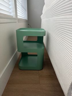 Mid century modern green metal side table nightstand