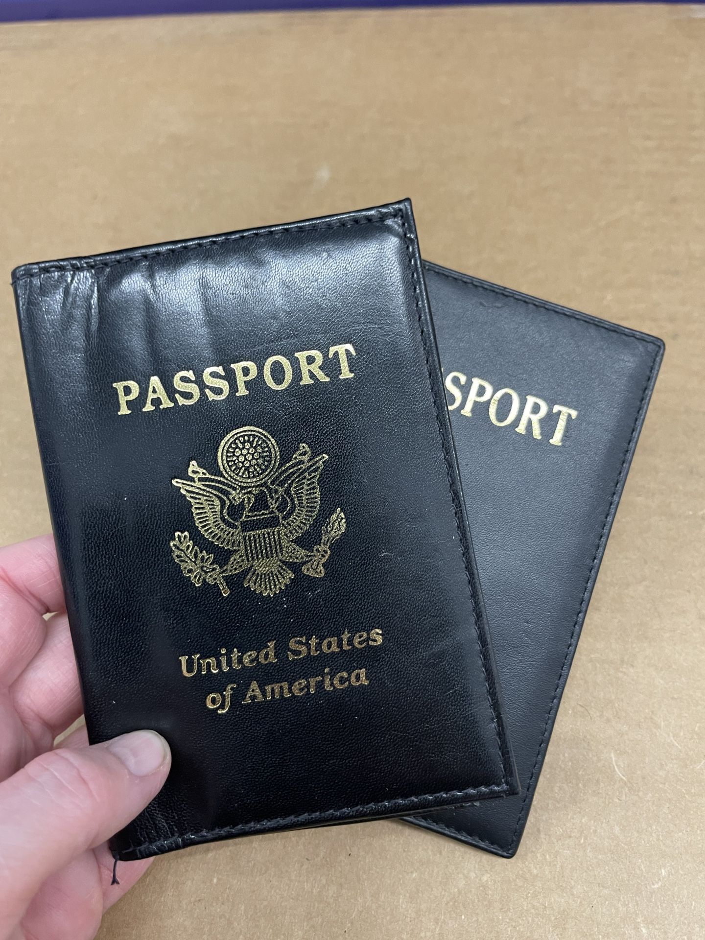 NEW 2 LEATHER PASSPORT WALLETS