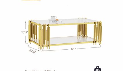 Clear glass coffee table