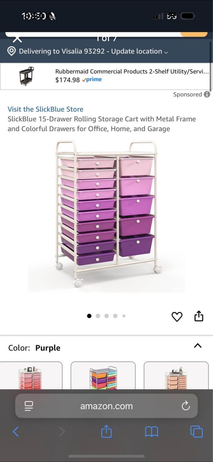 New 15-Drawer Rolling Storage Cart with Metal Frame and Colorful Drawers