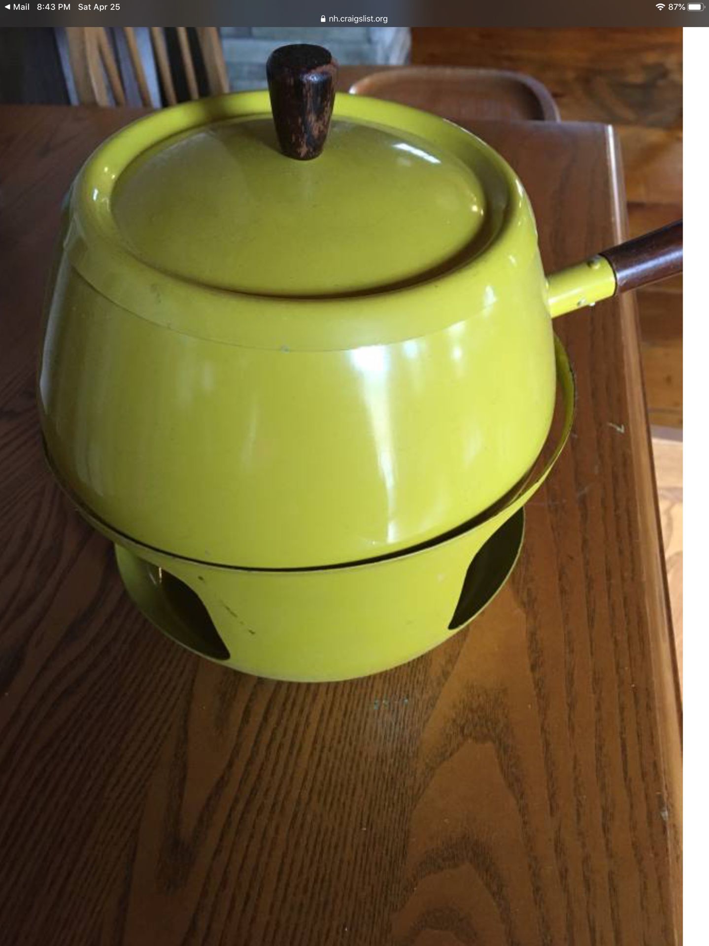 Vintage fondue pot