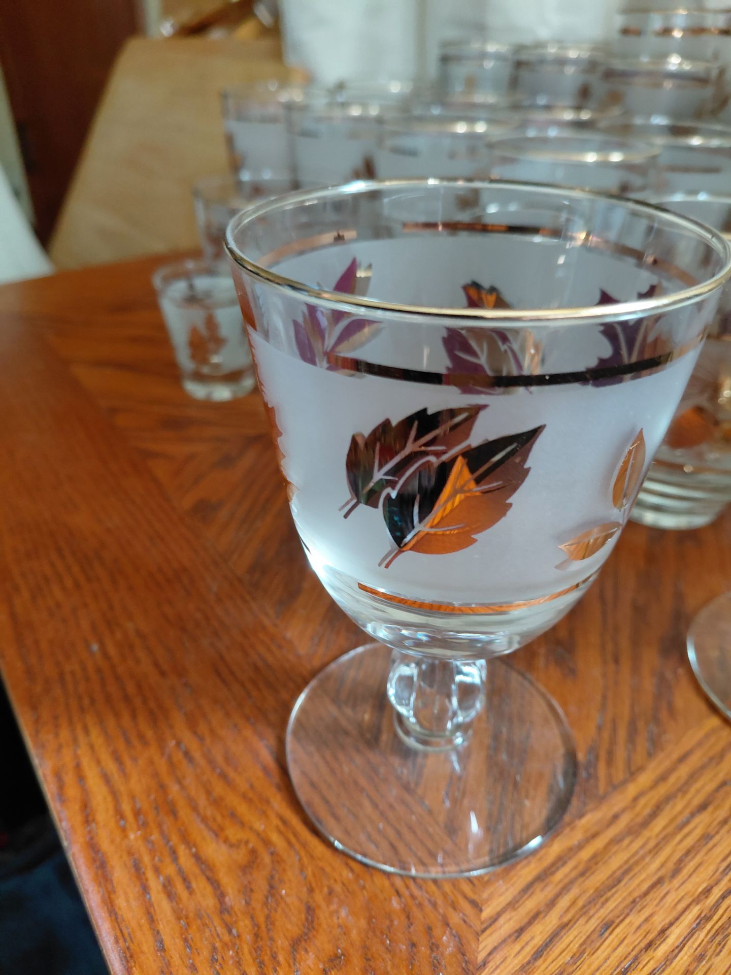 Vintage Libbey 22k gold leaf glasses