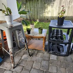 Outdoor Rustic Metal Plant Stands Planter Pot Stand