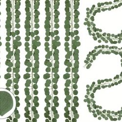 12 Pcs Artificial Eucalyptus Garland  Greenery Leaves Silk Vines 7 Ft Long | Party Wedding Reception Event  Home Decor 🌿🌱🍃