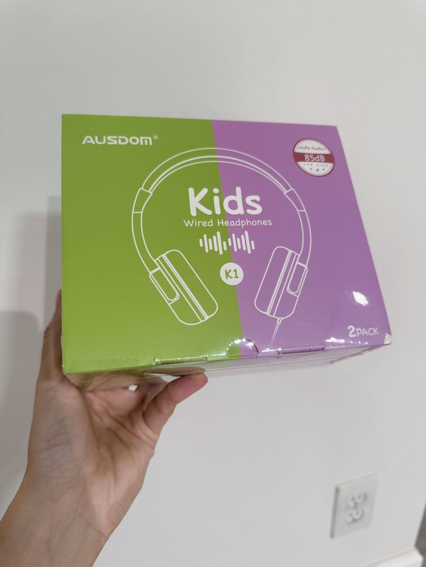 K1 Kids Headphones for Girls Boys, 3.5mm Jack Wired Headphones for Kids Teens On-Ear with Limited Volume, Adjustable Band, Children Friendly Material