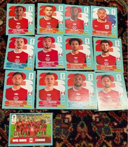 WORLD CUP 2026 PANINI STICKER.CANADA SOCCER TEAM. LOT OF 13 STICKERS. BRAS
