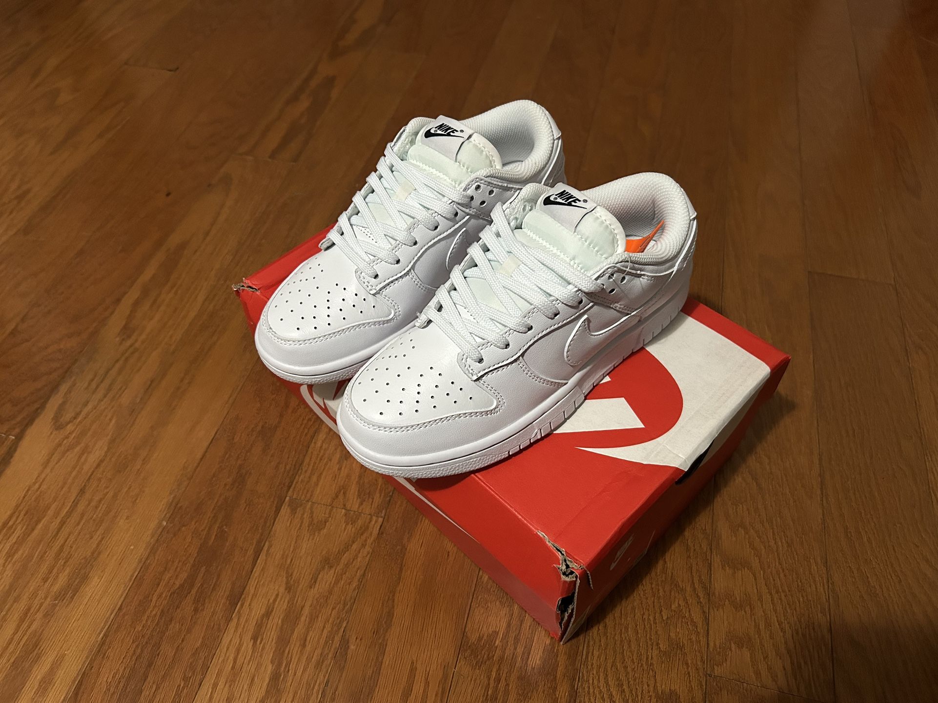 Triple White Nike Dunks 7.5 Women