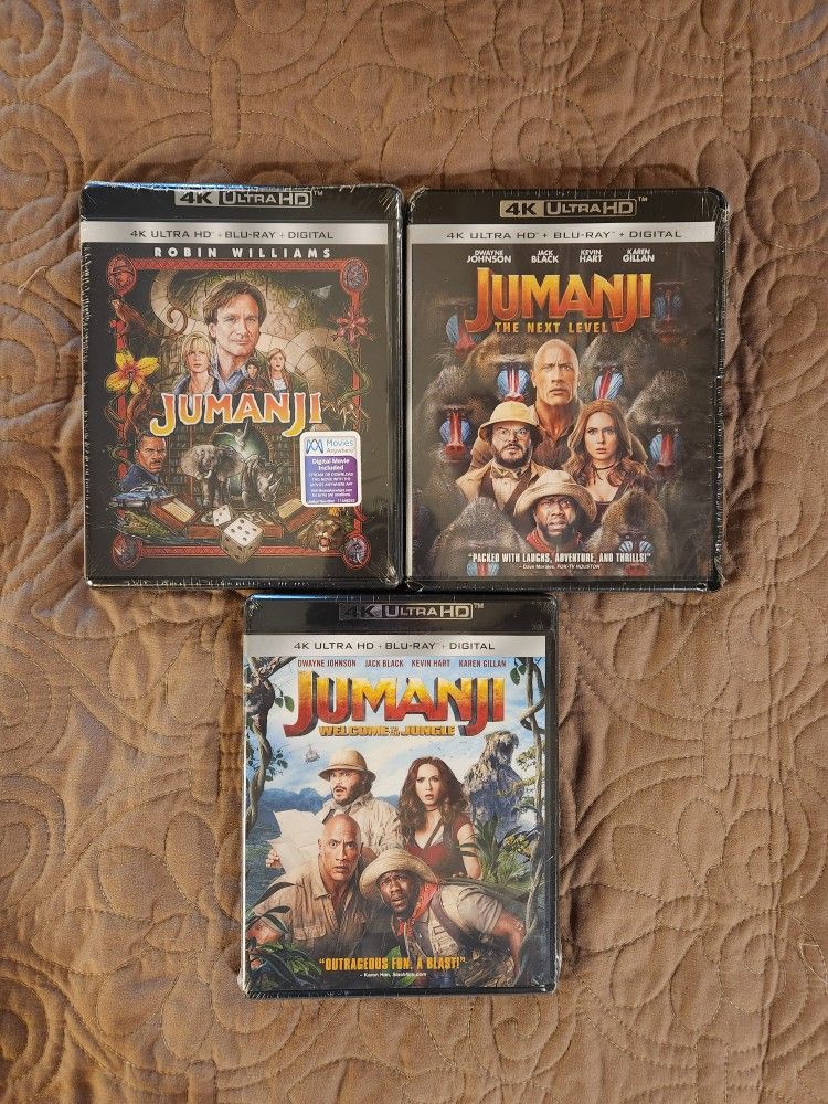 Jumanji 3 Movie Collection 4K ULTRA HD BLU-RAY COMBOs factory sealed