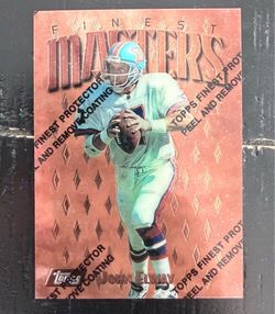 1996 Topps Finest Masters John Elway Insert – Broncos Hall of Famer – Coating Intact