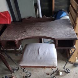 Vintage Vanity Desk with Stool