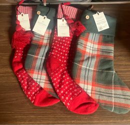 4 Hearth and Hand Christmas Stockings nwt