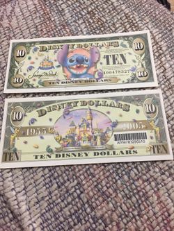 Collectible Disney Dollars 10 2005 with Stitch (mint condition)