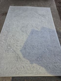 Gray Distressed Floral Area Rug