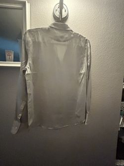 Women’s Long Sleeve Dress Silk Shirt . Gray