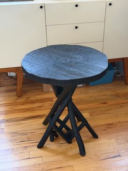Black Rustic Wooden Side Table