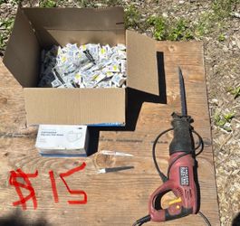 $15 Sawzall, masks, ear plugs, extra blades