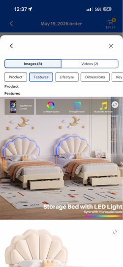 Kids Storage Bed with LED Light